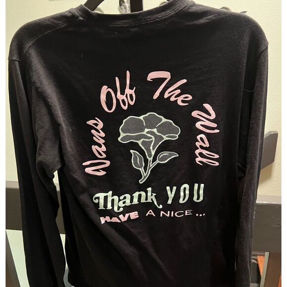 EUC Vans Black Long Sleeve Graphic Tee Size Small #339 - Picture 1 of 5